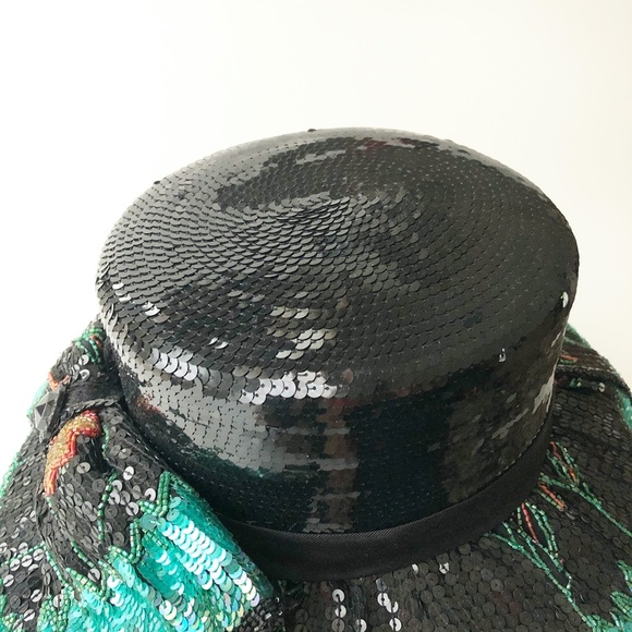 VTG Whittall & Shon Heavily Sequined Beaded Hat - Picture 4 of 15